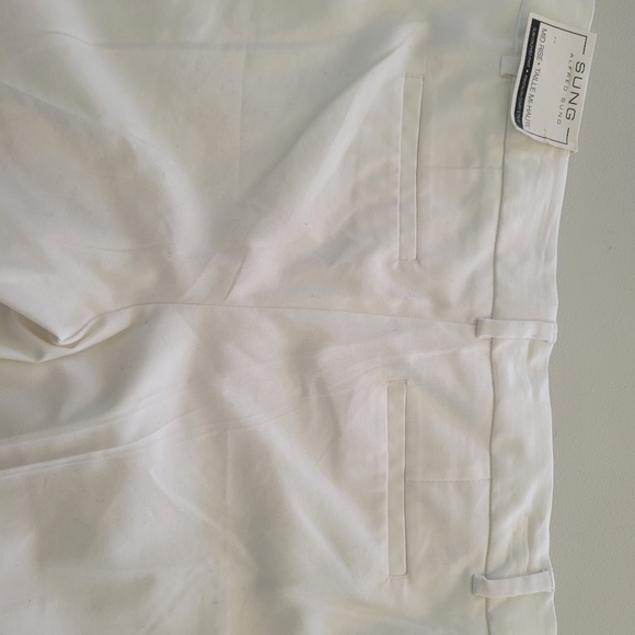 Alfred Sung mid-rise slim cropped pants, Sz8, white - Picture 3 of 9